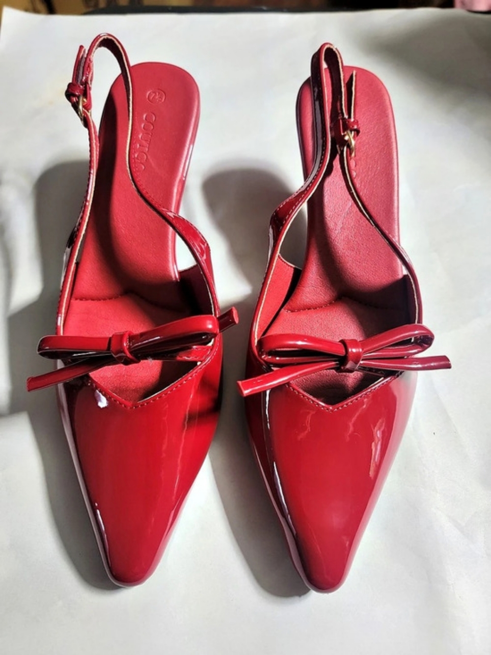 Coutgo Womens Slingback Kitten Heels
